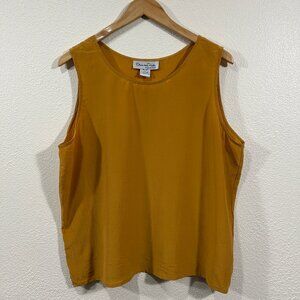 OSCAR DE LA RENTA Expressions Vintage 100% Silk Sleeveless Top Womens Size Large